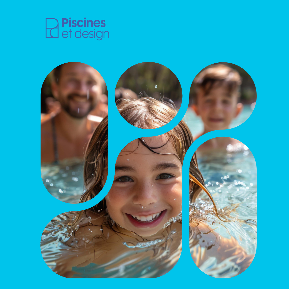 Famille profitant de sa piscine